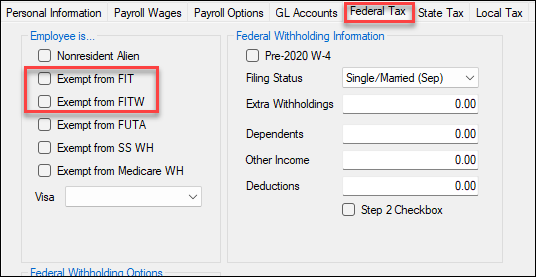 Exempt from FIT or FITW